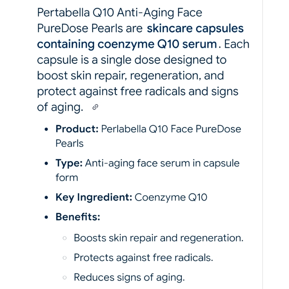 PERLABELLA Q10 ANTI-AGING FOR FACE - Picture 4 of 4